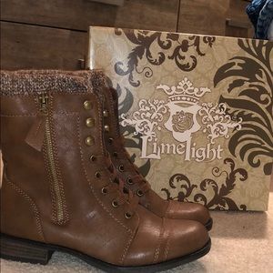 Brown lace boots